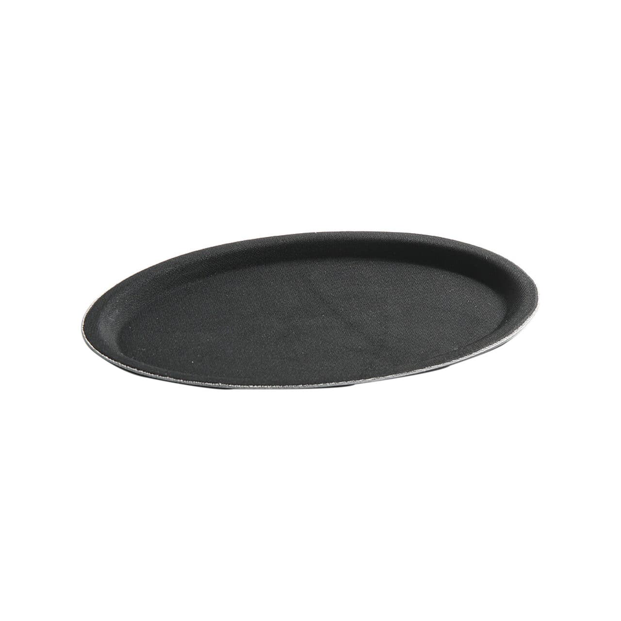 Tava servire ovala, Hendi, poliester armat cu fibra de sticla, neagra, 21x29 cm