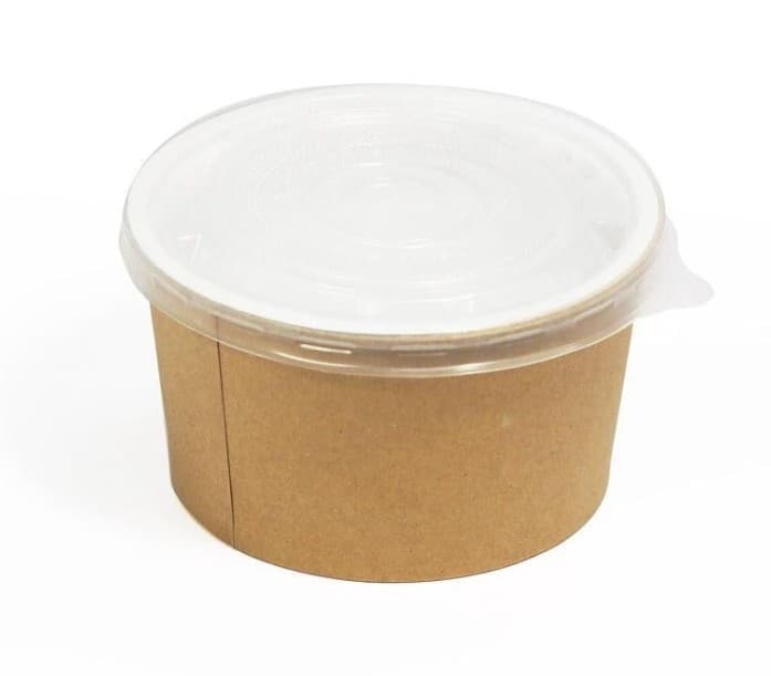 Bol supa carton natur + capac 460 ml