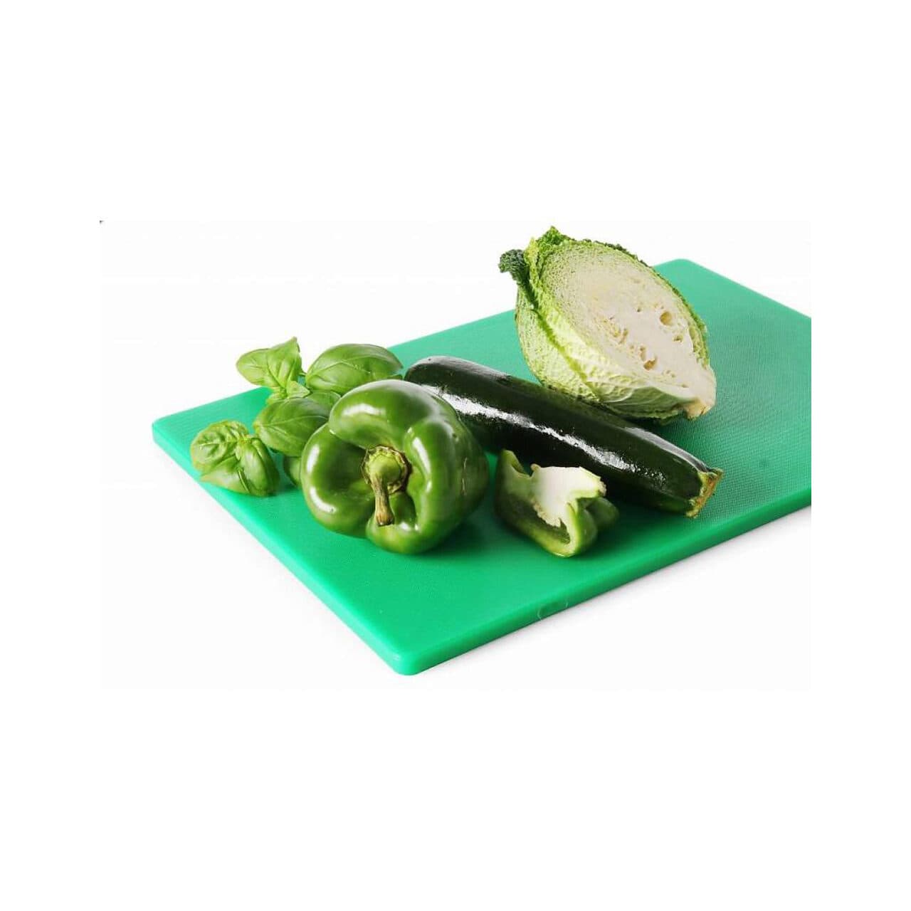 Tocator HACCP verde, 45x30x(H)1.2 cm, din polietilena HDPE 500, potrivit si pentru uz profesional