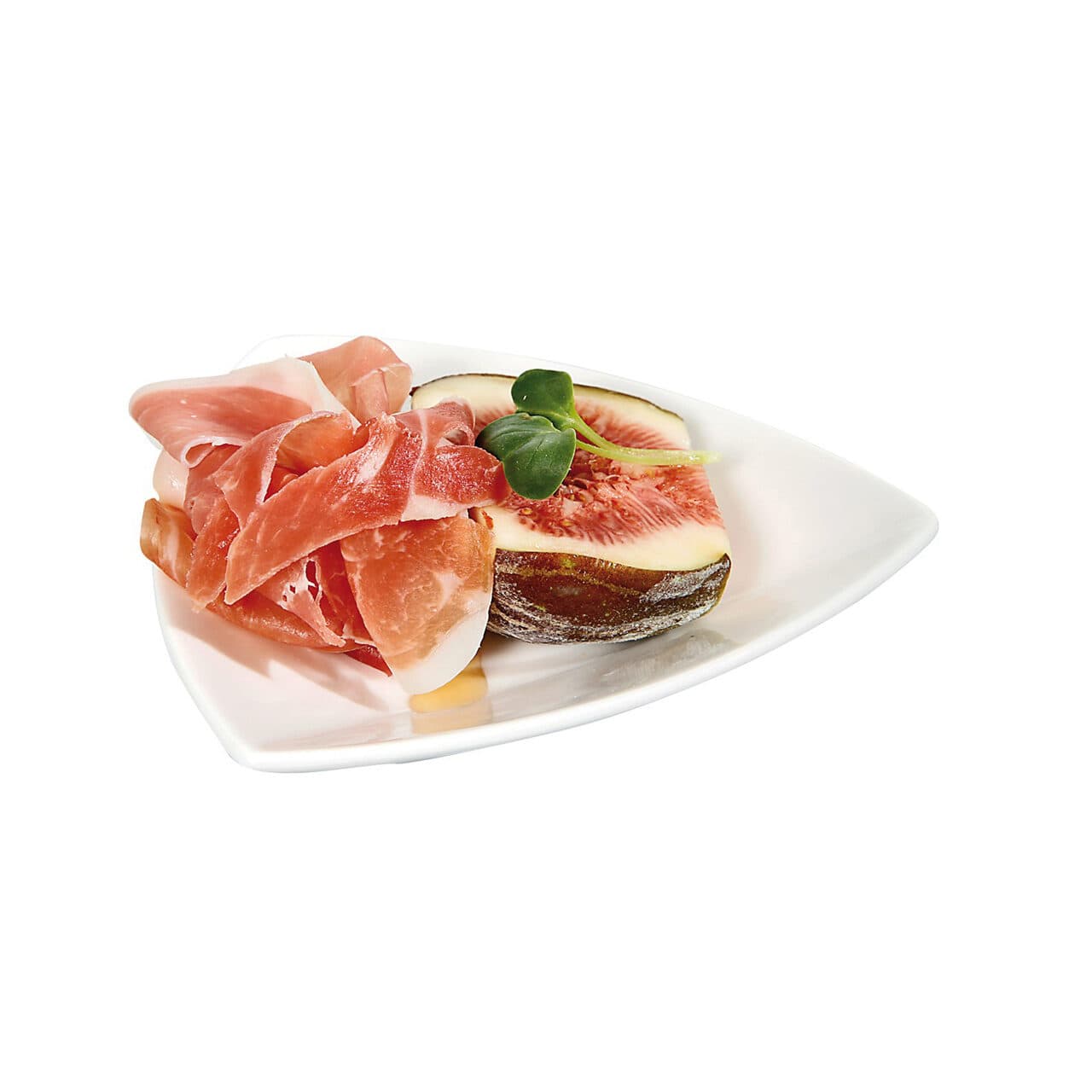 Set 6 vase aperitive triunghiular, portelan alb termorezistent 600 gr C, 10 x 20 x 2.5 cm