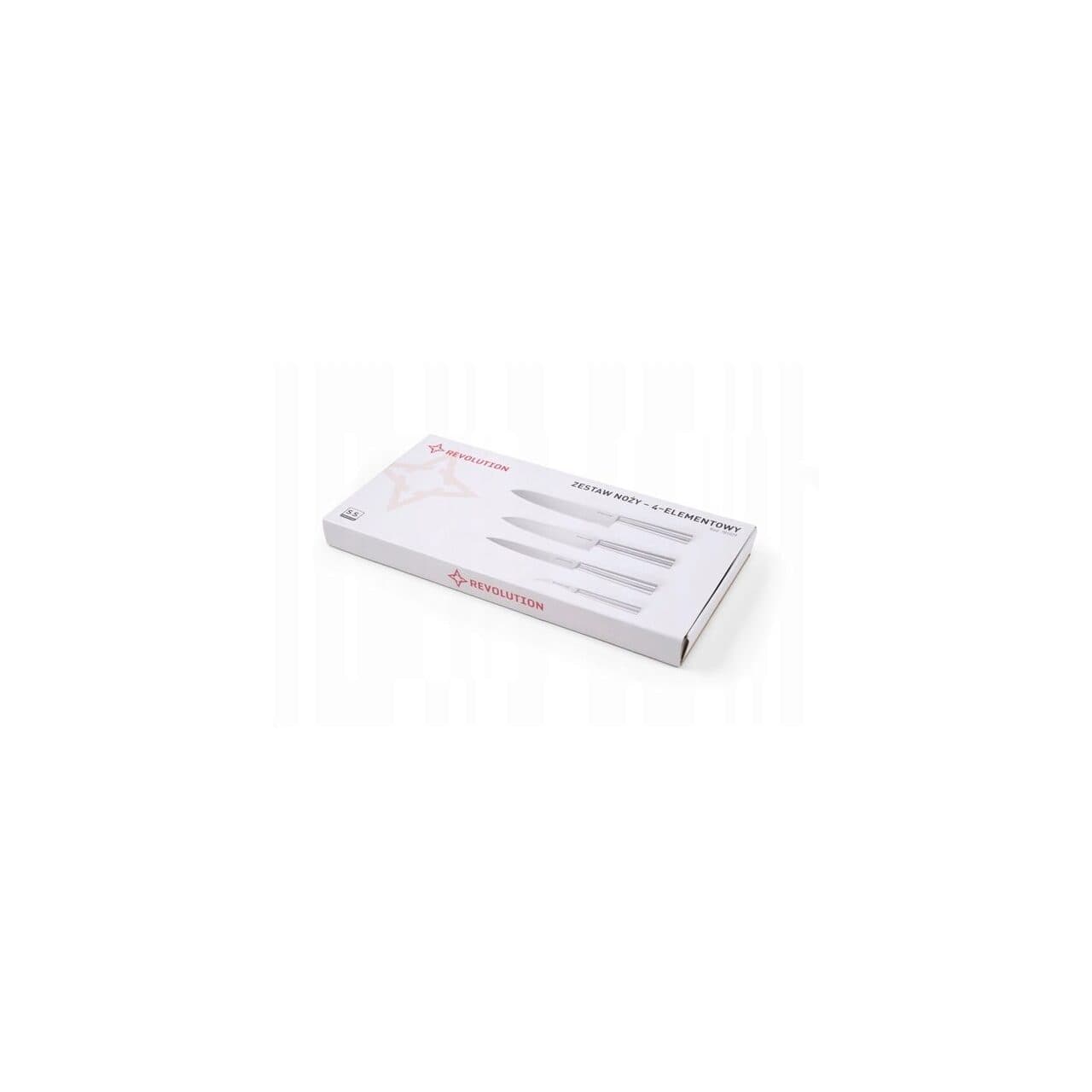 Set 4 cutite profesionale din inox, , cutite inluse: bucatarului 37 cm si 33 cm, sunca 33 cm, decojire 19 cm
