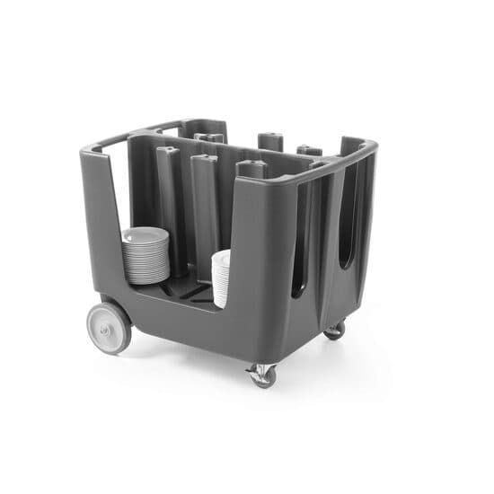 Carucior pentru transport farfurii, polipropilena, pentru farfurii cu diametrul de la ø170 mm la ø330 mm, 930x720x(H)800