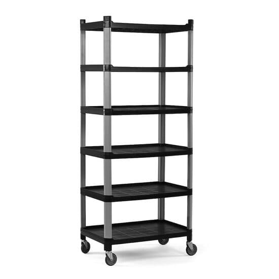 Carucior din polipropilena cu 6 rafturi, Negru, 800x520x(H)1880mm