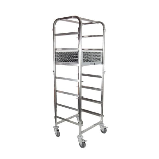 Carucior mobil pentru cosurile de spalat vase Inox 7x 500x500 mm
