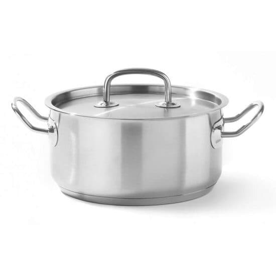 Cratita cu capac, 12 Lit, 32 cm diametru x 15 cm inaltime , inox cu finisaj satinat, fund triplu capsulat, potrivita si pentru inductie, Kitchen Line