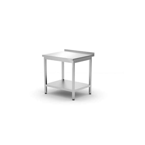 Masa de lucru din inox , cu rebord si polita pregatita pentru ansamblare, 800x700xh850mm