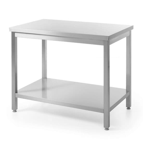 Masa de lucru profesionala, din inox AISI 430, centrala cu polita, 1000x600x850 mm