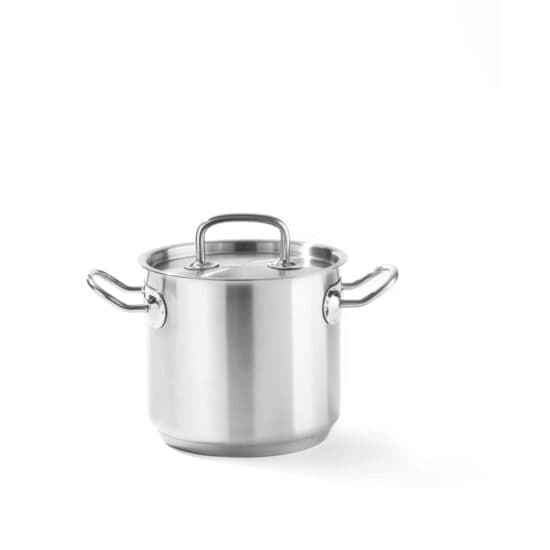 Oala cu capac, 9 Lit, 24 cm diametru x 20 cm inaltime, inox, Kitchen Line, potrivita si pentru uz profesional