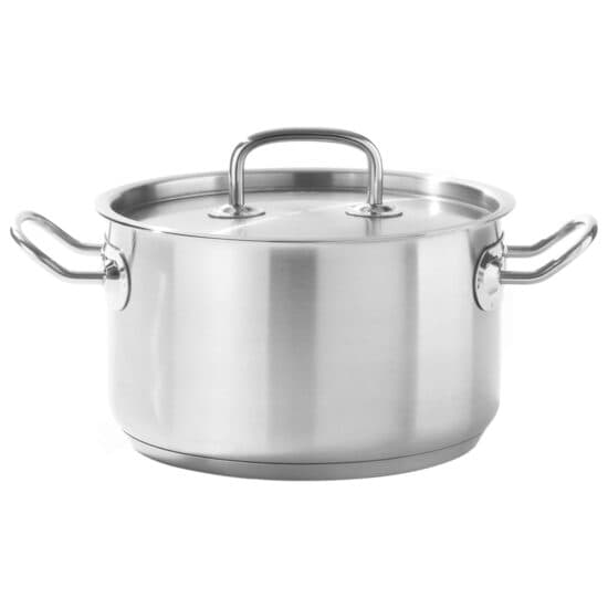 Oala medie cu capac ,5,5 Lit,24 cm diametru x13,5 cm inaltime, otel inoxidabil 18/10, inductie
