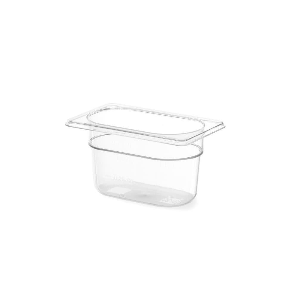 Tava Gastronorm GN 1/6 100 mm 1.6 lt - policarbonat transparent, rezistenta la temperatura -40 gr. Celsius/ 110 gr. Celsius