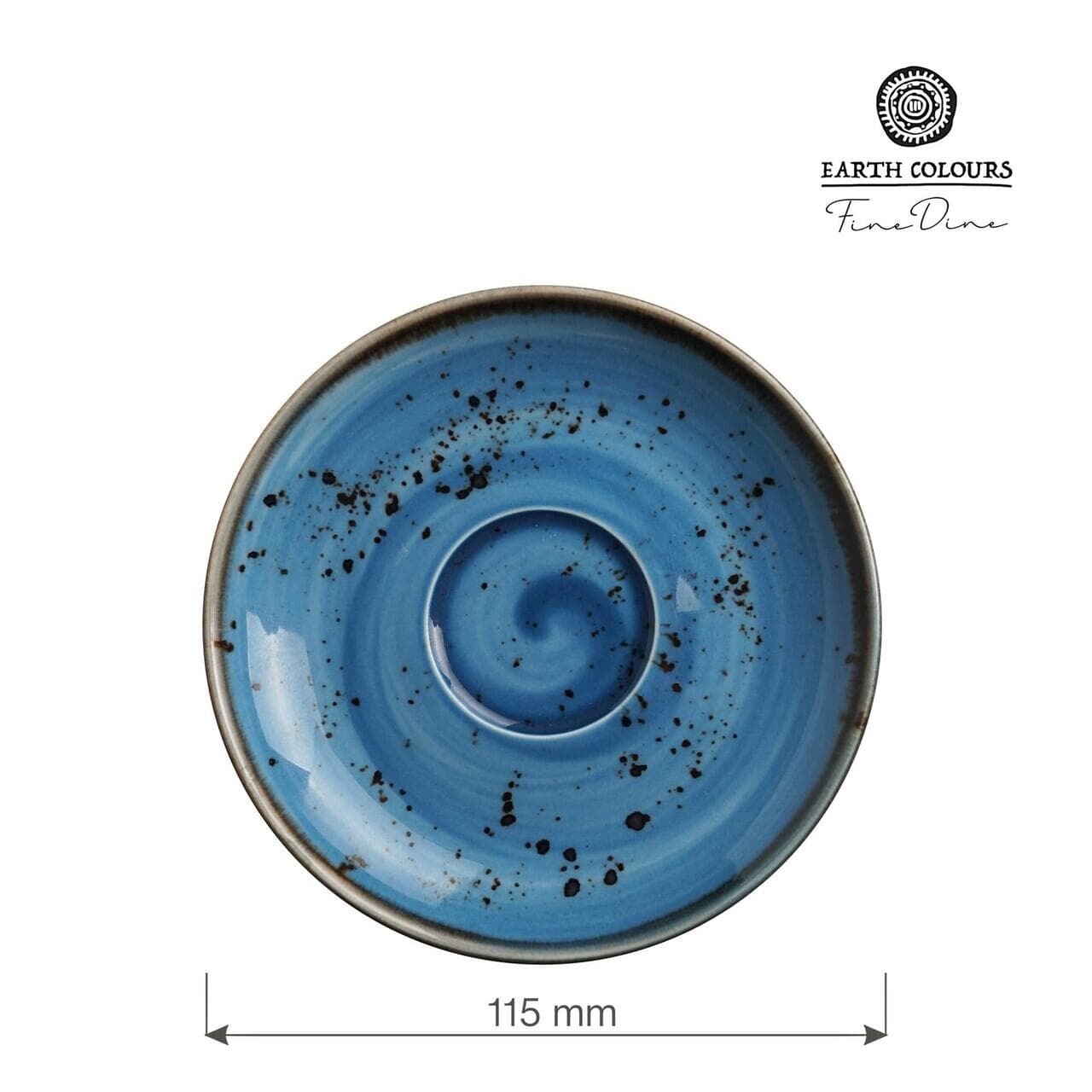 Farfurie espresso albastra, 115 mm